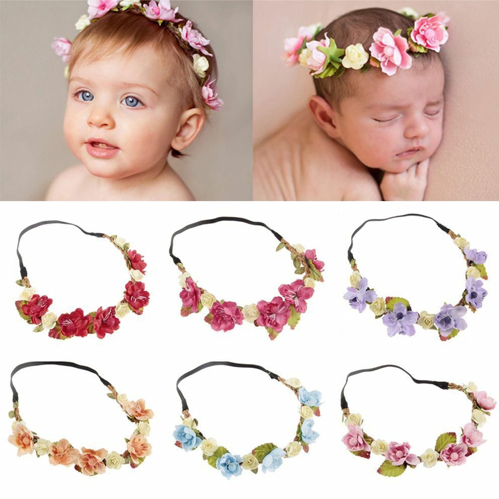 Leuke Peuter Pasgeboren Kids Baby Meisje Bloem Hoofdband Haarband Hoofddeksels Haaraccessoires Slingers