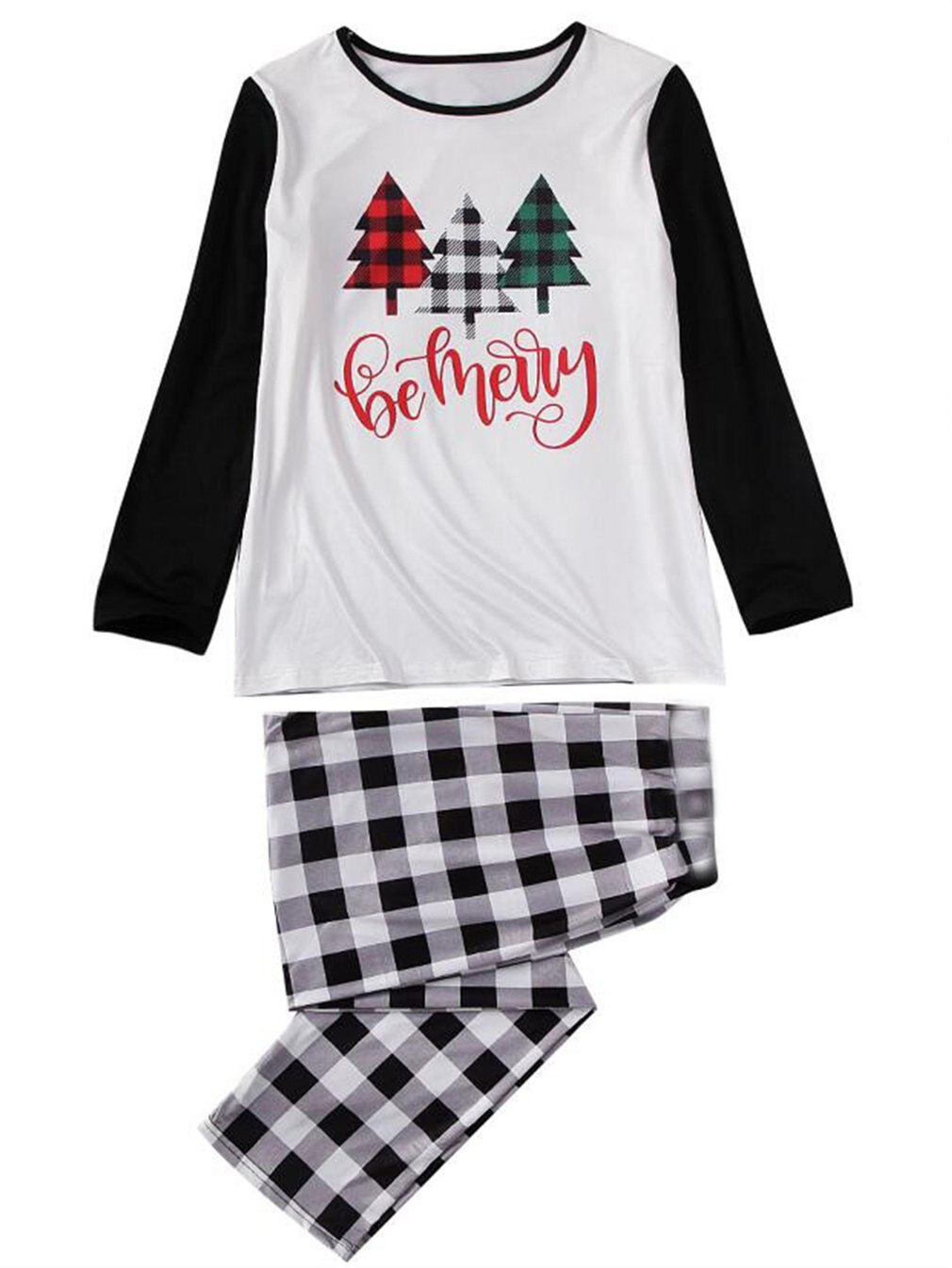 Pyjama de noël assorti pour famille, ensemble 2 pièces, maman et moi, imprimé arbre de noël, vêtements de maison père fils, haut + pantalon