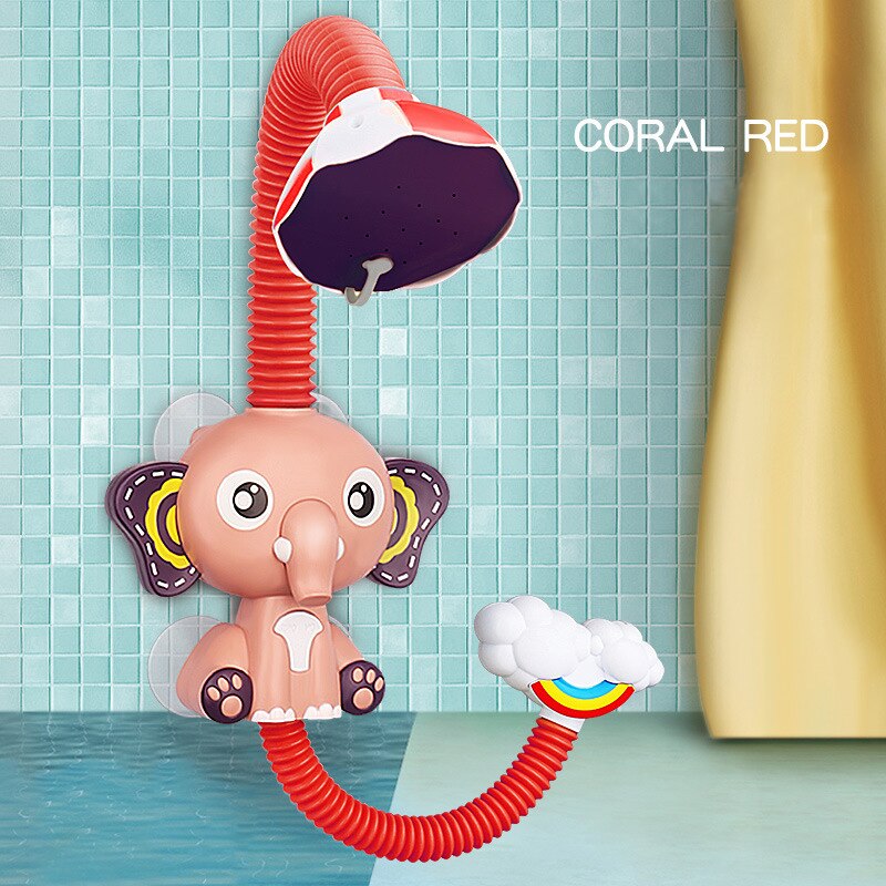 Bad Speelgoed Baby Olifant Spray Peuter Kids Elektrische Cartoon Douche Waternevel Speelgoed Jongens Meisjes Zwemmen Water Speelgoed Game: Pink Red