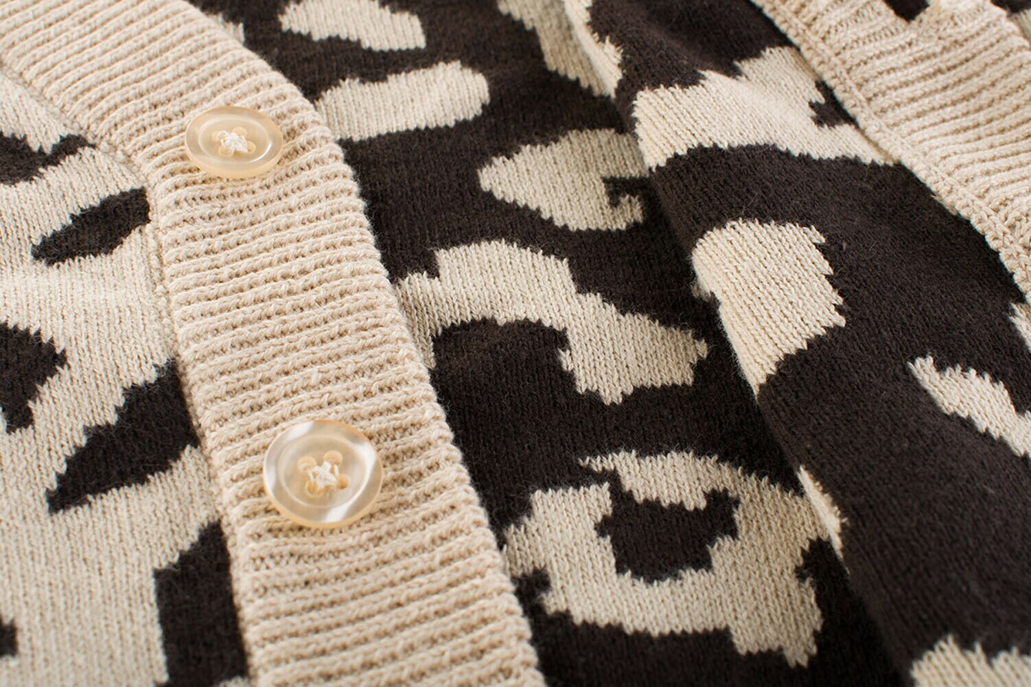 Småbarn pojke flicka kläder vinter höst stickad bomull leopard kappa kofta knapp tröja toppar jacka ytterkläder