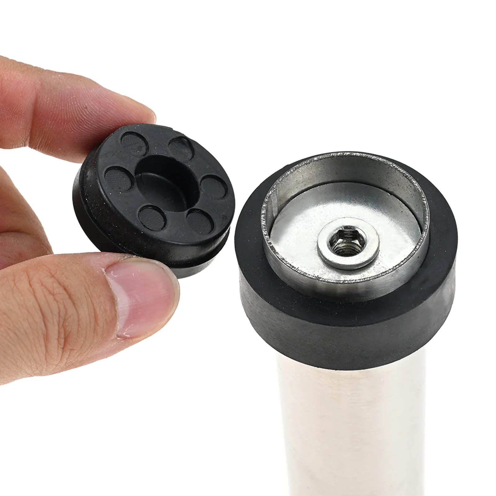 Tope de puerta silencioso de acero inoxidable, Tope de puerta cilíndrico anticolisión montado en la pared, para puertas de azulejos de cerámica, vidrio y madera, 1 unidad