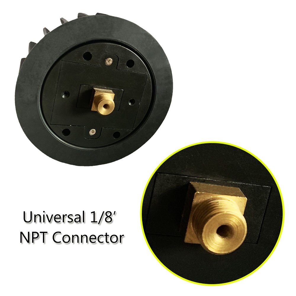 Uharbour Digital Gas Pressure Gauge with 1/8'' NPT Back Connector and Rubber Protector, 0-300psi, Accuracy 1% .F.S.