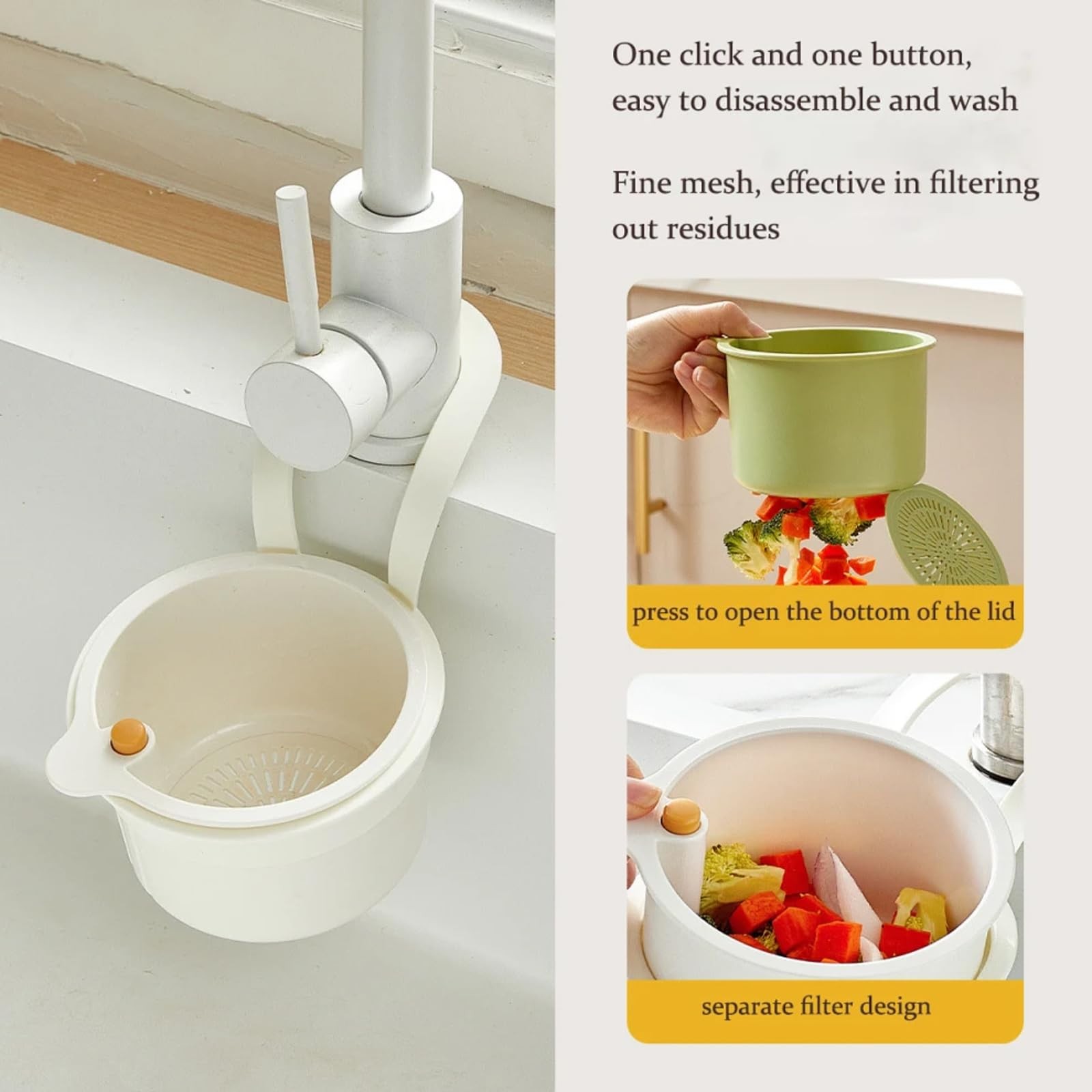 Kitchen Sink Filter Strainer Multifunction Drain Basket Fruit Vegetable Drainer Rack Water Filter Kitchen Organizer Basket 2pcs