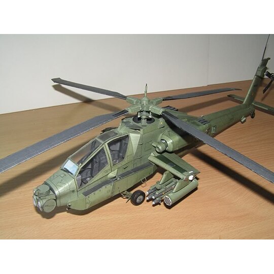 53cm 1:33 United States AH-64A Apache Longbow Helicopter 3D Paper Model AH64 Fighter Papercraft Toy