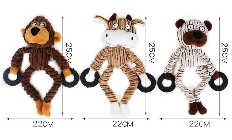 Funny Pet Dog Toys Chew Squeaky Toys Cow Bear Plush Chewing Sound Molar Bite Grinding Animal Shape for Dogs Cat Toys