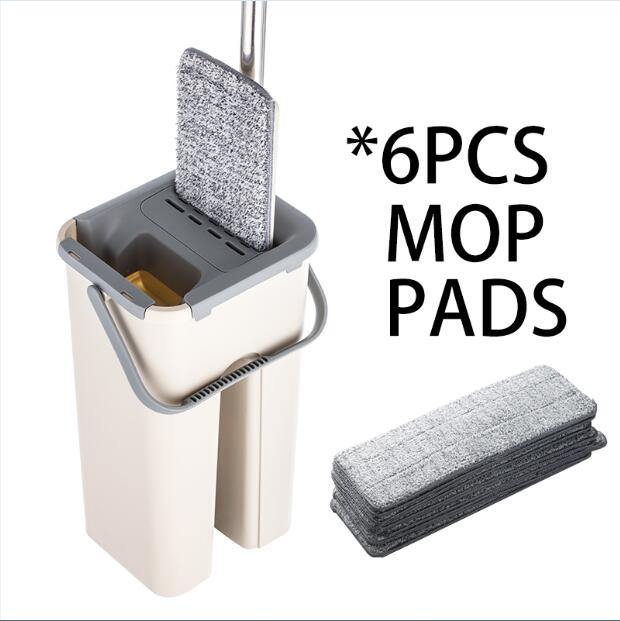 Microfiber Mop Pads Flat Mop Squeeze Mop Wash Floor Cleaning With Bucket Reusable Pads Mop with Bucket Clean Basquet Mop Sweeper: 6pcs mop cloth