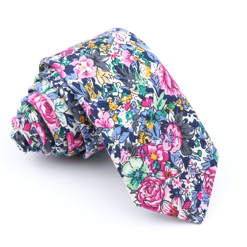 Nova moda algodão gravata floral para homem mulher silm gravata com estampa flor padrão gravata para casamento casual gravatas ternos cravat