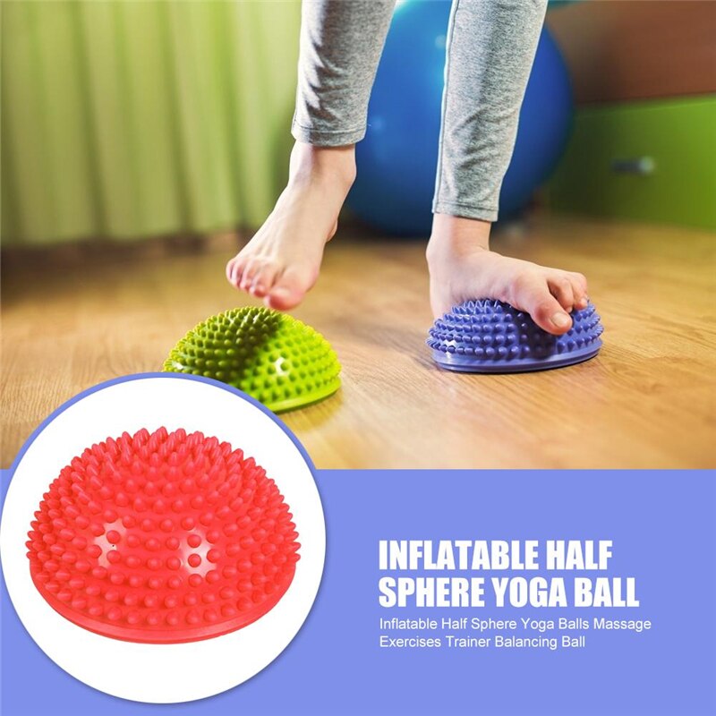 Bolas de Yoga inflables de media esfera, pelota de masaje de PVC para ejercicios, entrenador, pelota de equilibrio para gimnasio, Pilates, deporte, Fitness, novedad