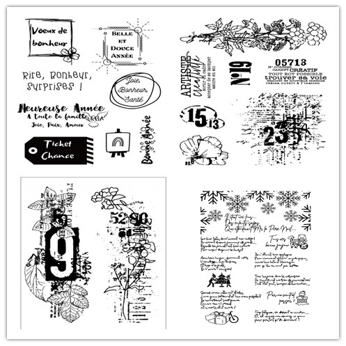 Fransk genomskinlig stämpel för scrapbooking transparent silikongummi gör-det-själv fotoalbumdekor  f131