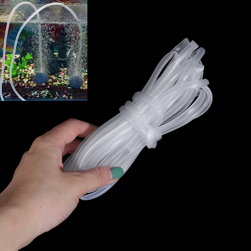 Akvarium fisketank dam pumpe rør 4*6mm hvit svart farge akvarium 1m/3m/5m/10m oksygen pumpeslange luftboble stein
