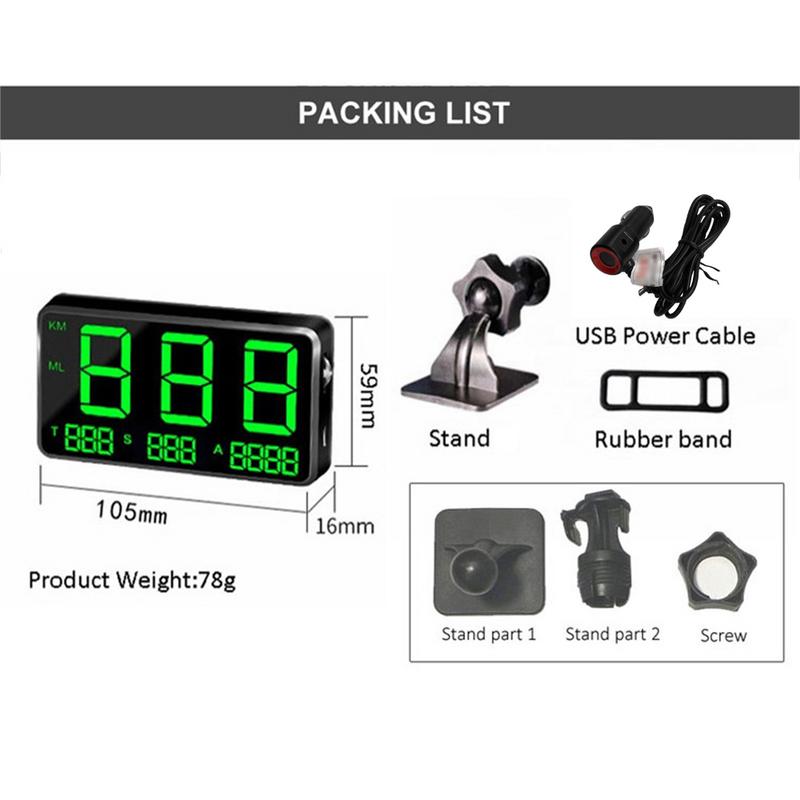 C80 Digital Car GPS Speedometer Speed Display KM/h MPH For Bike Motorcycle Car Head-up display the driving speed