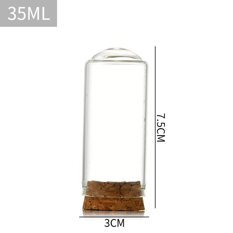 20pcs Clear Glass Cover With Wooden Base Tabletop Display Container Landscape Vase Durable Glass Jar Dome Glass Cover Home Decor: 30x70mm 356ml