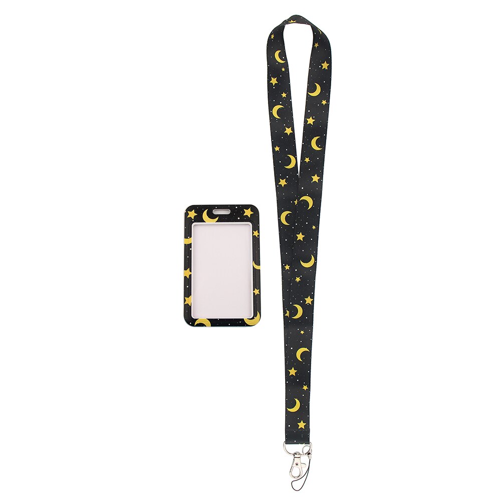 LX515 Stars and Moon Card Set Mobile Phone Belt Keychain Cheetah Badge Camera USB Keychain Lanyard Neck Strap