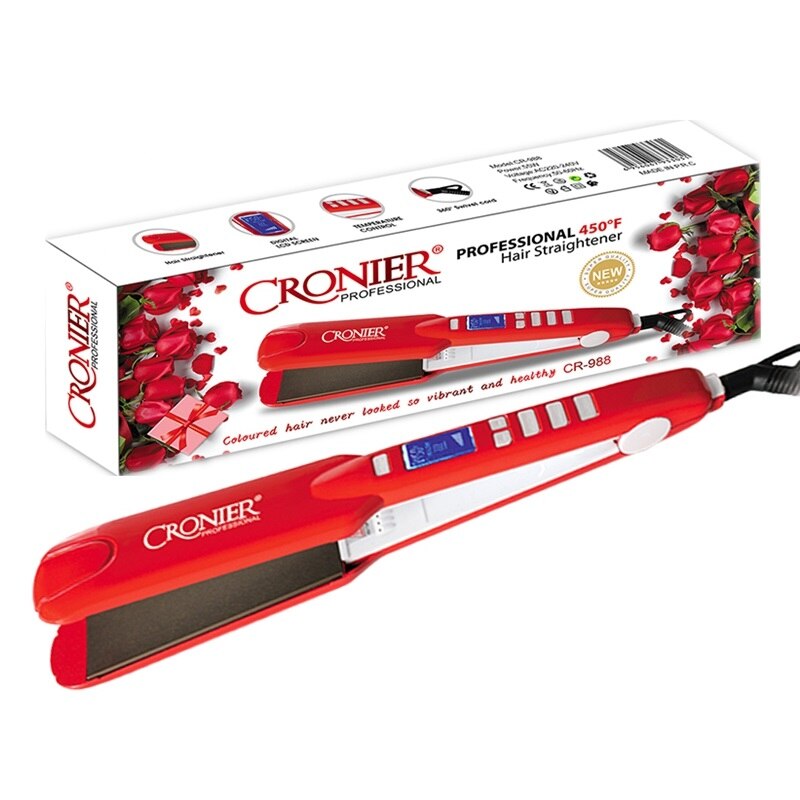 Max 450℉ flat iron hair straightening hair straightener smoothing hairdressing tool wide plate 220-240v LCD digital