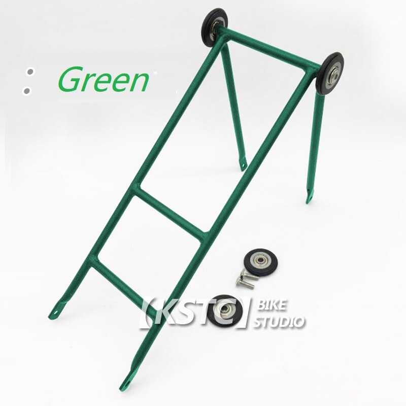 Rear Bicycle Racks Brompton Folding Bike Cargo Racks Easy Push Wheel Sliding Bike Rack Black/Silver/Green
