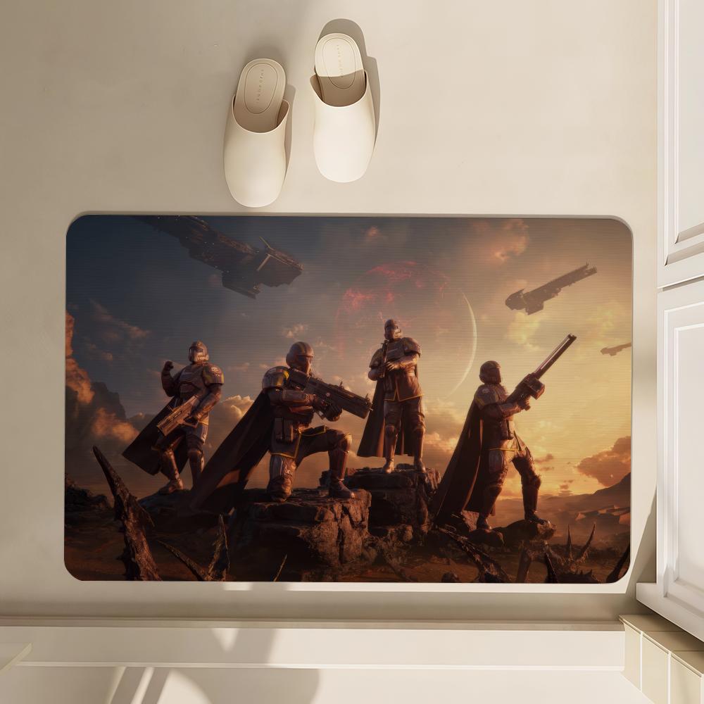 Helldivers 2 Tappetino Morbido Diatomea Bagno Tappetino Assorbente, Toilette del Bagno, Tappetino per la Casa, Tappetino per Porta Tappeto: 50x160cm / marina militare Blu