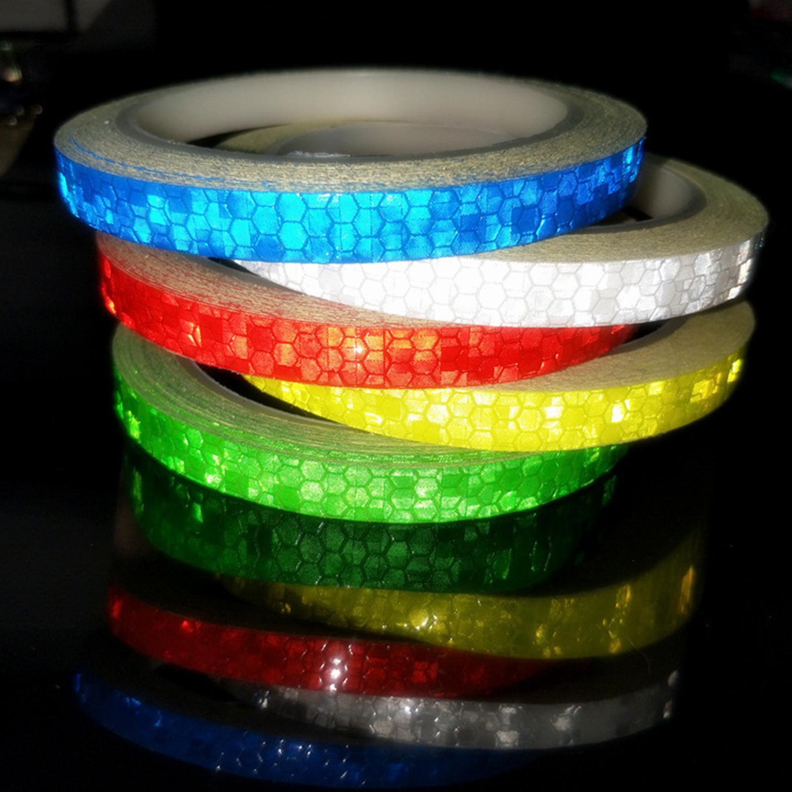1Pc 8 Meter Auto Styling Reflecterende Streep Tape Motorcycle Bike Body Velg Wiel Streep Tape Stickers Decoratieve Blauw/rood/Geel