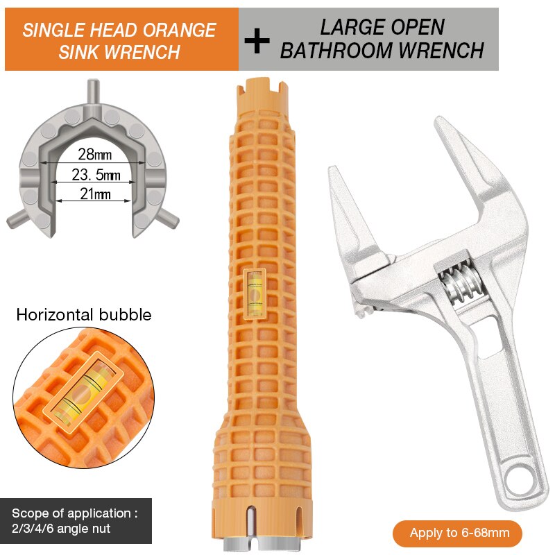 YINLONGDAO Sink Installer Multifunctional Kitchen Bathroom Faucet And Sink Plumbing Installation Extra Long Wrench Tool: A1-B