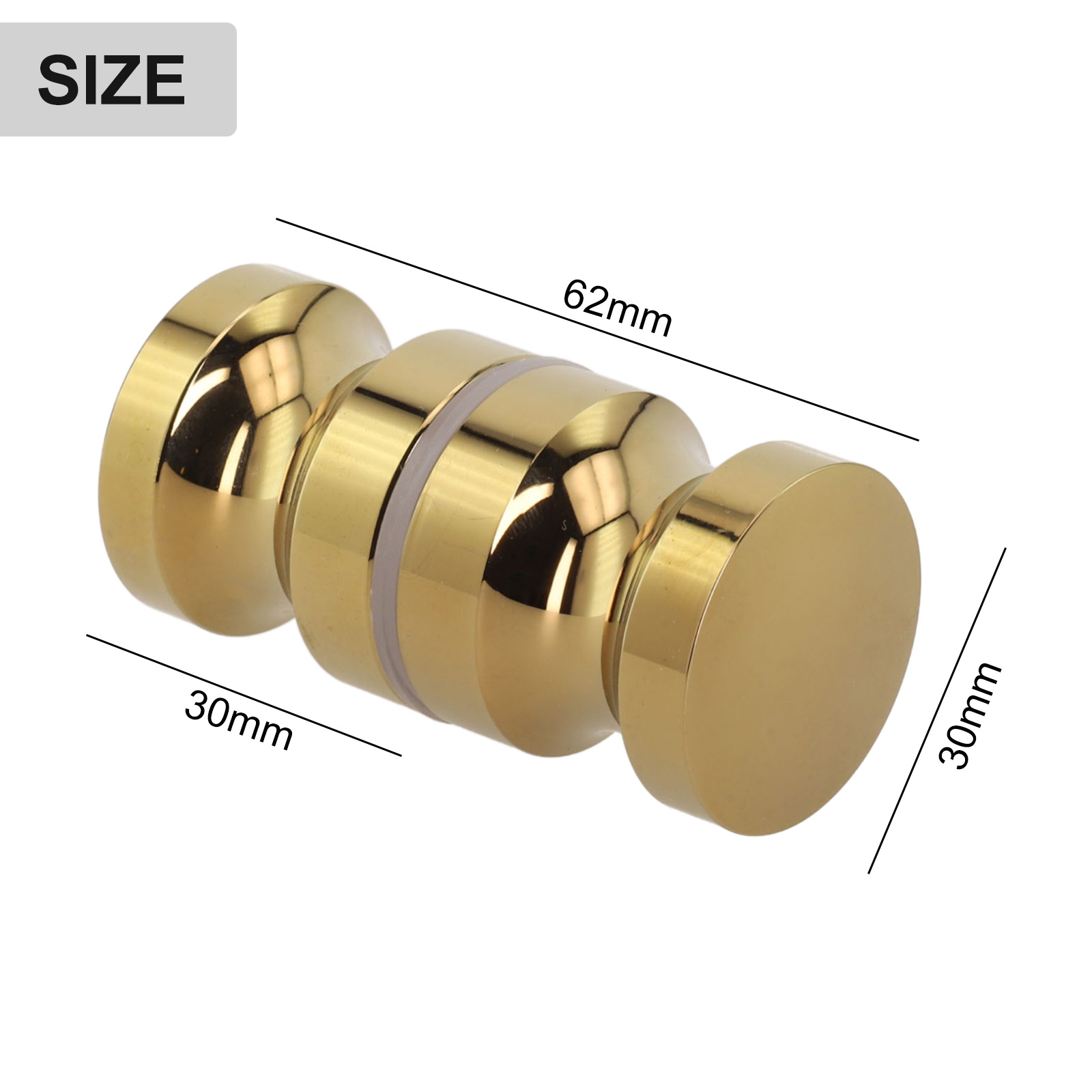 Aluminum Alloy Single Hole Glass Door Handle Back-to-Back Glass Door Knob Puller Bathroom Shower Handle Gold Wine Cabinet Handle