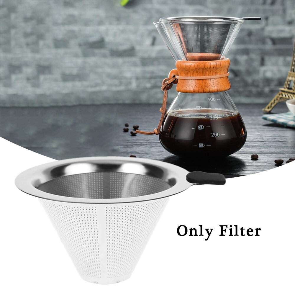 400ml Resistant Glass Coffee Maker Coffee Pot Espresso Coffe Machine With Stainless Steel Filter Pot Kitchen Bar Tools: only filter