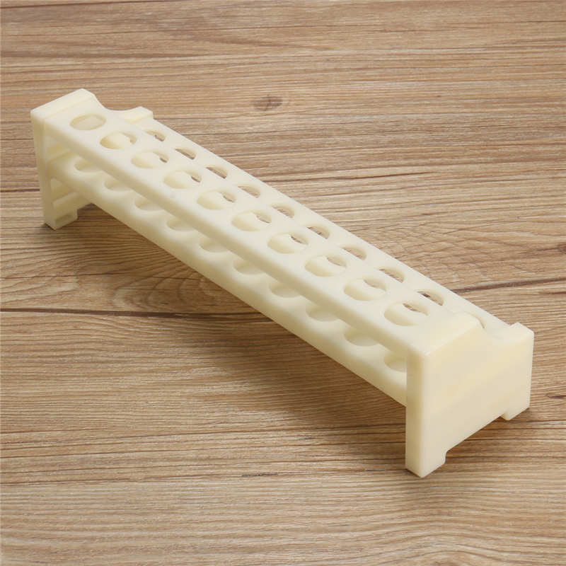 Kicute White 20Holes Laboratory Test Tube Rack Plastic in Test Tube 15mm Tubing Holder Rack Stand Shelf For School LabEquipment
