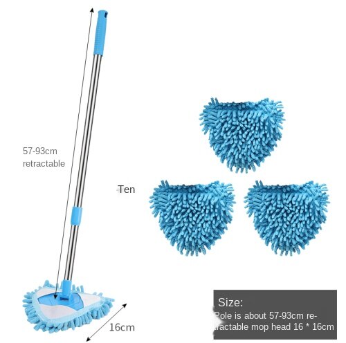 Triangle Dust Removal Small Mop Household Lightweight Mop Universal Ceiling Artifact Retractable No Dead Angle Mini Lazy: Dark Khaki