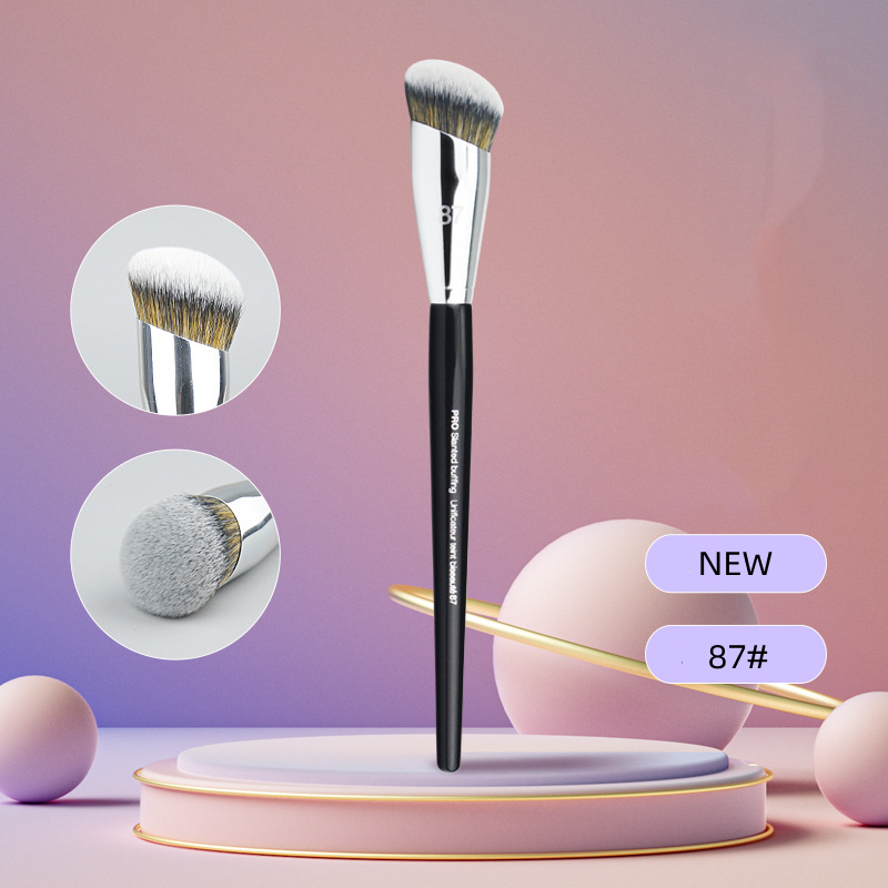KSHBO-brocha para Base de maquillaje para mujer, 47 cabezales de escoba, brochas de reparación de sombra de Base líquida, herramientas profesionales de belleza: violet
