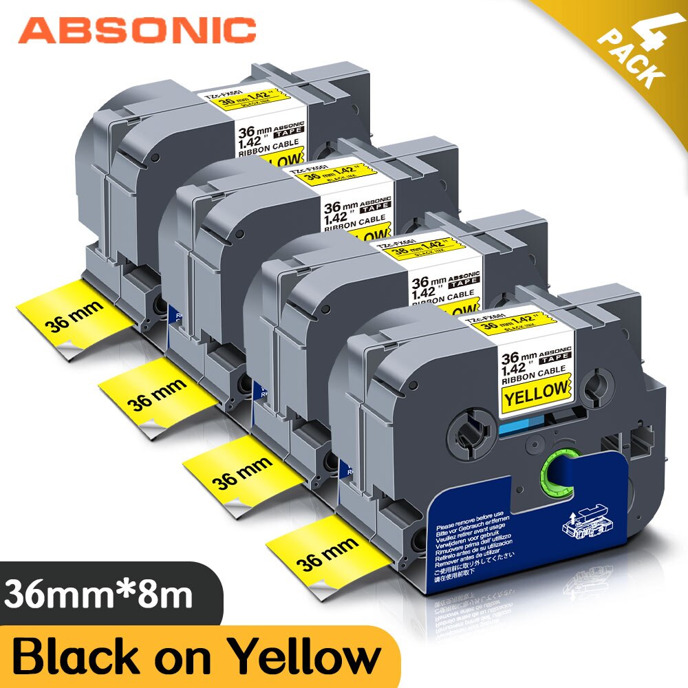 Absonic 10PK 36mm Cable Label for Brother FX661 In... – Grandado