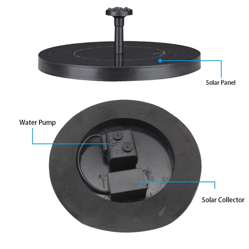 Home Solar Power Water Fountain Pump Solar Fountain Water Floating Fountain Pond Garden Lawn Decoration Courtyard Decor