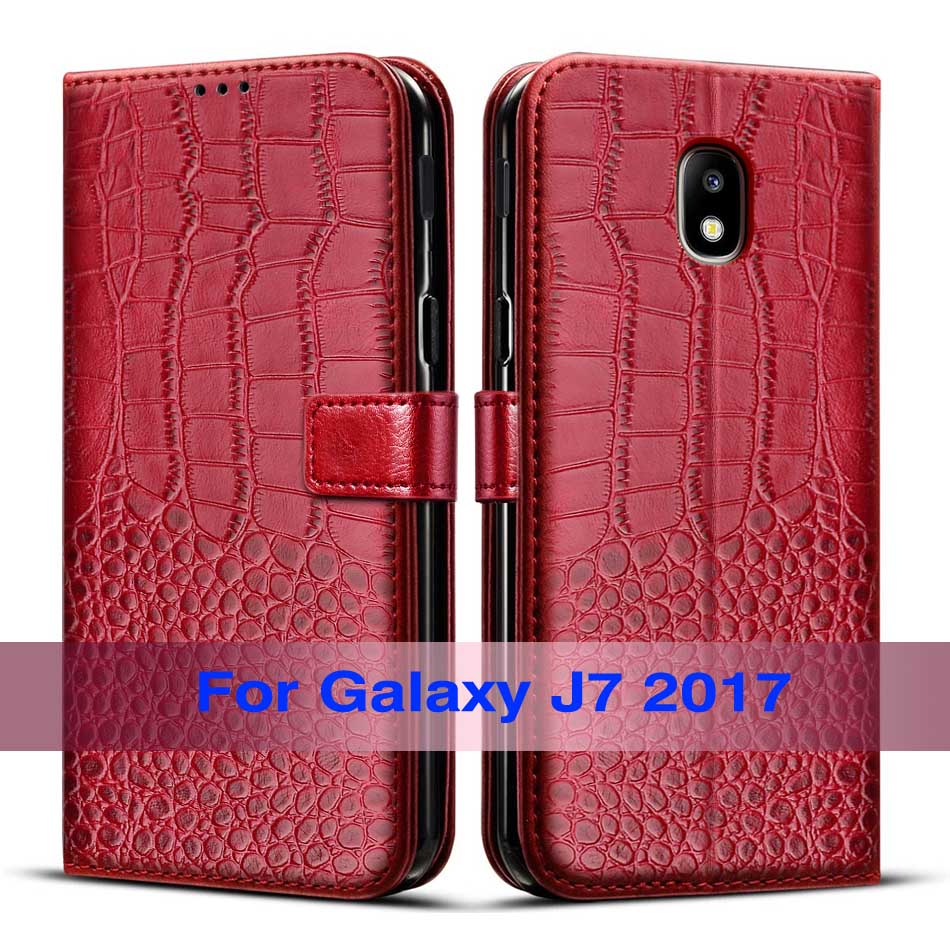 Funda para Samsung Galaxy J7 Pro , funda magnética de lujo con tapa, soporte, BILLETERA, bolso de cuero para teléfono Samsung Galaxy J7 Pro: J7 Pro(2017) / Red