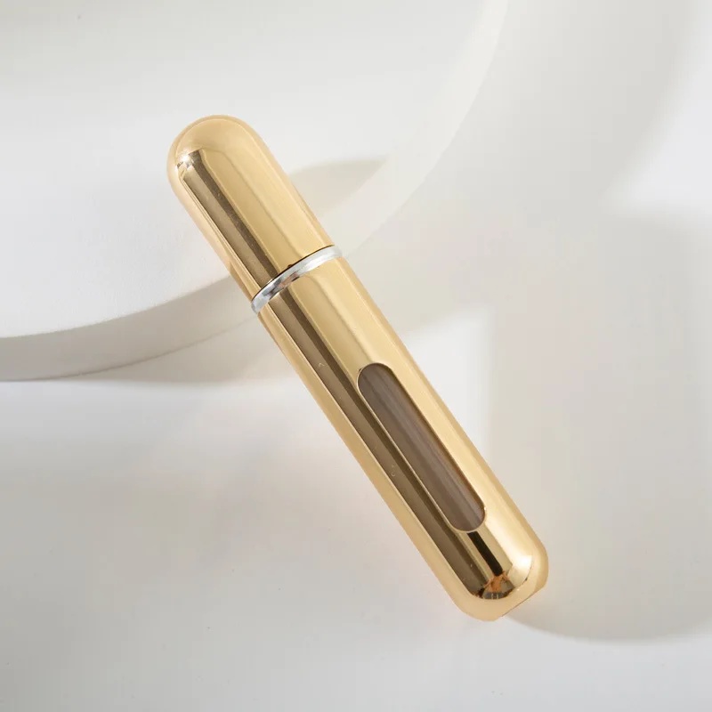 Botella de Perfume de 5/10ml, botella de Perfume recargable portátil con pulverizador, envases cosméticos, atomizador, Mini pulverizador de aluminio para viaje: Verde