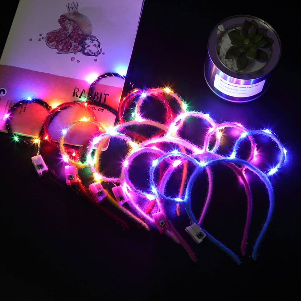 , nuevos colores, aleatorio, cabello con LED intermitente, aro, luces brillantes, accesorios de sombrero de ,: A3
