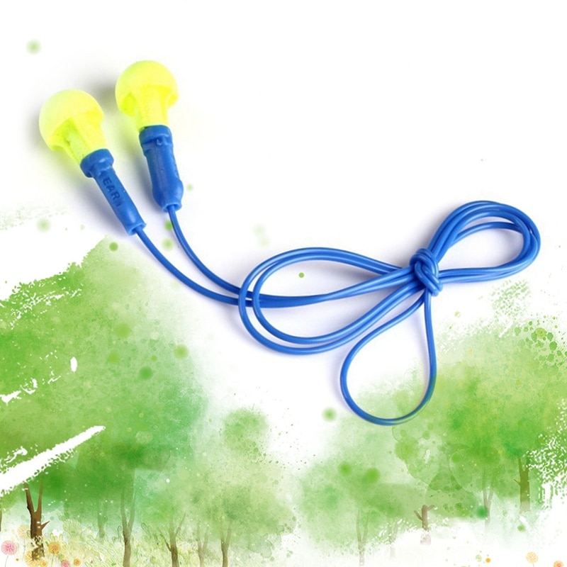 Soft Foam Corded Ear Plugs Ears Protector Reusable Hearing Protection Noise Reduction Earplugs Earmuff Sleep
