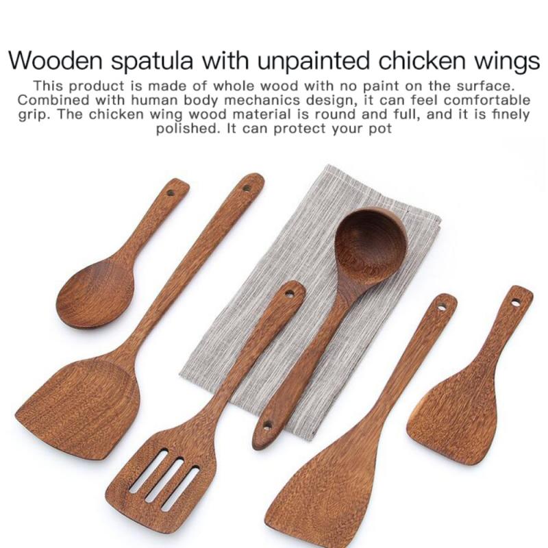 Natuurlijke Houten Servies Lepel Pollepel Turner Lange Rijst Vergiet Soep Skimmer Koken Lepels Scoop Keuken Tool Set