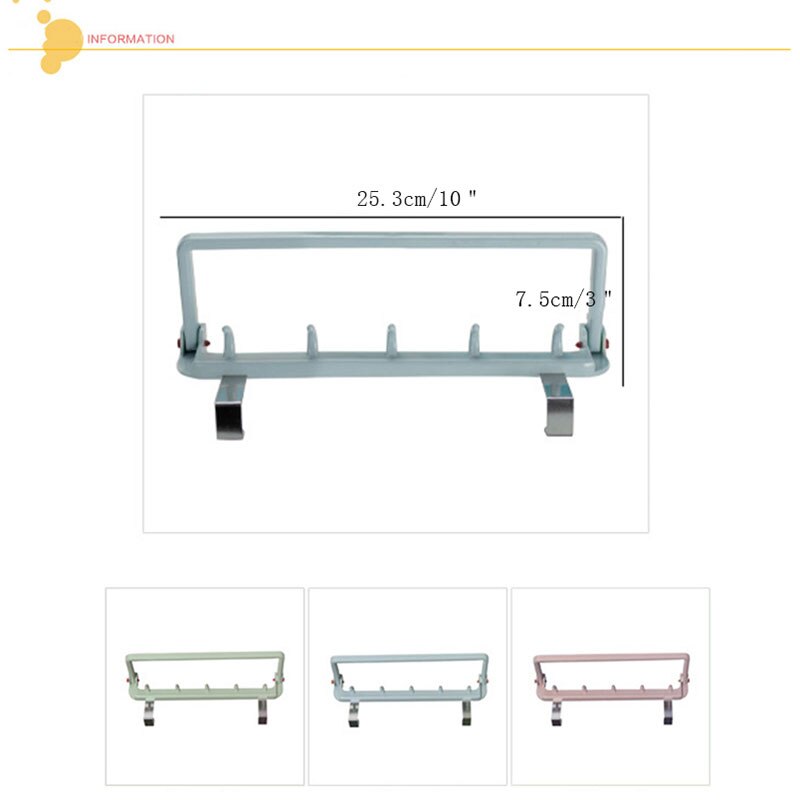 Colgador de trapo de cocina plegable multifuncional, gancho trasero para puerta de gabinete perforación, soporte para toallas, organizador de almacenamiento de útiles de cocina