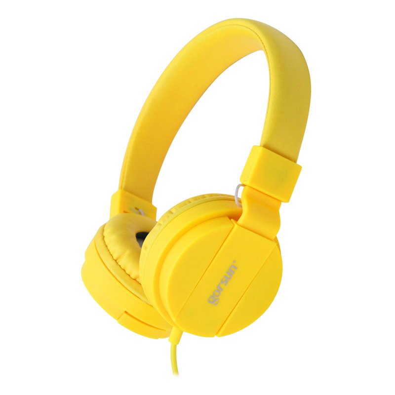 Cute Headband Stereo Headphones Microphone Portable Wired Headset for Kids Girls Mobile Phone iPhone Samsung Pink: GS778 yellow