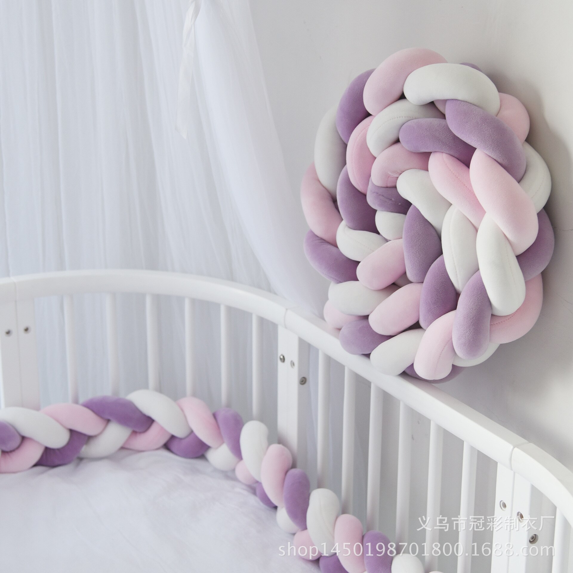 3M Länge Kleinkind Bett gewebte Anti-Kollision Streifen nordisch Stil Baumwolle Mehrfarbig Baby Bett Sicherheit Leitplanke Für freundlicher der: 14