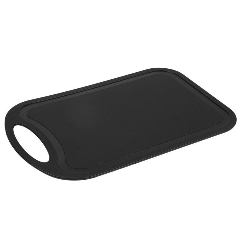 2X Plastic Chopping Block Meat Vegetable Cutting Board Non-Slip Anti Overflow With Hang Hole Chopping Board Black