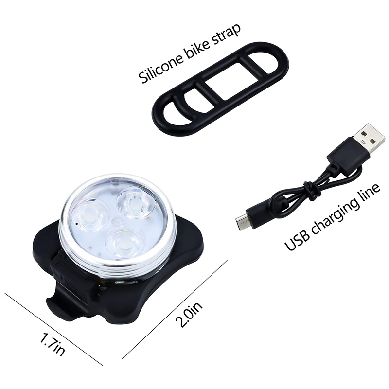 USB wiederaufladbare Fahrradbeleuchtung einstellen Licht (weißes Licht) & Rücklicht (LED rotes Licht) für Rennradzubehör, 2 einstellen