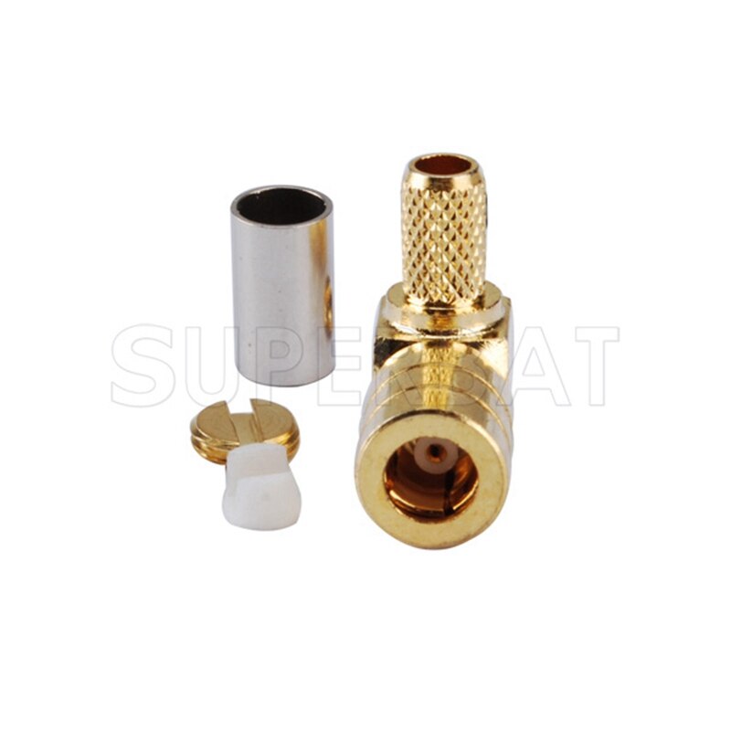 Superbat 10 stücke SMB crimpen Stecker Stecker Rechten Winkel für Koaxialkabel SHR-50-2 SFT-50-2 RF Stecker