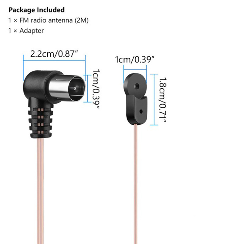 FM-Antenne, 75 Ohm, F-Typ, Stecker für Heimradio, Stereo-Signal, Empfänger, Antenne