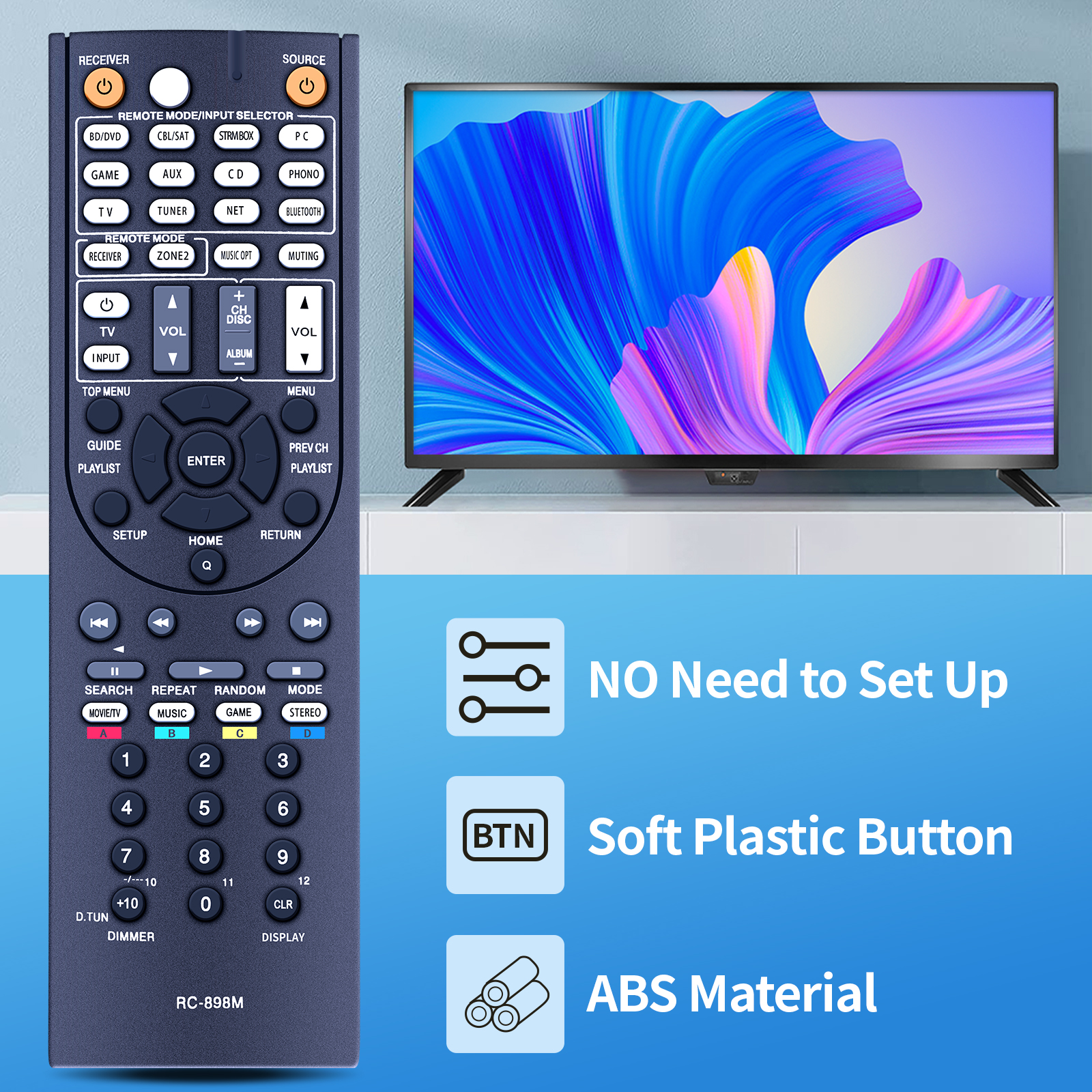 RC-898M RC898M Control remoto para receptor AV Onkyo RC-897M TX-NR5008 TX-NR709 TX-NR646 TX-NR747 TX-NR545 TX-NR54