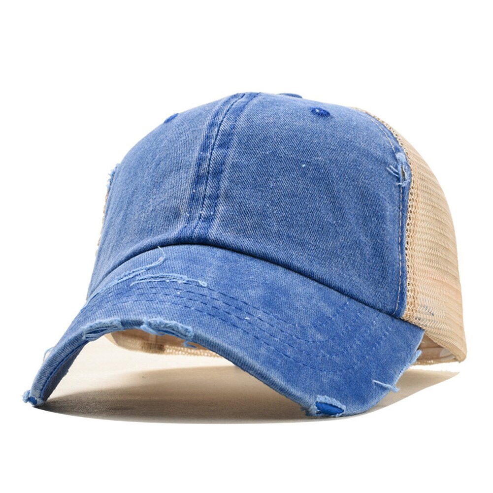 Travel Outdoor Sports Adjustable Hat Summer Grinding Casquette Hip Hop Unisex Spring Fitted Breathable Mesh Baseball Cap: blue