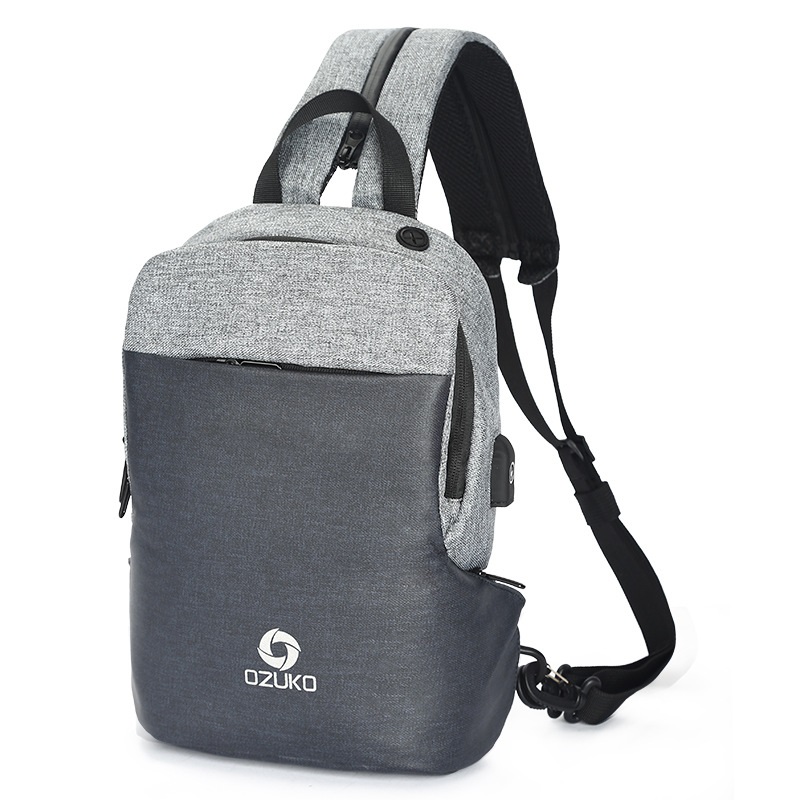 OZUKO Multifunctionele Borst Pakken Mannen Mode Schoudertas Crossbody Tas Mannelijke Waterbestendig Borst Zakken USB Opladen Reizen Sling Bag: Gay