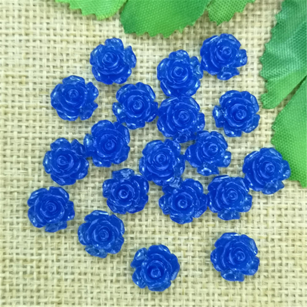 80pcs Resin Rose Kralen Knoppen Versieringen Scrapbooking DIY Craft 10mm: Blue