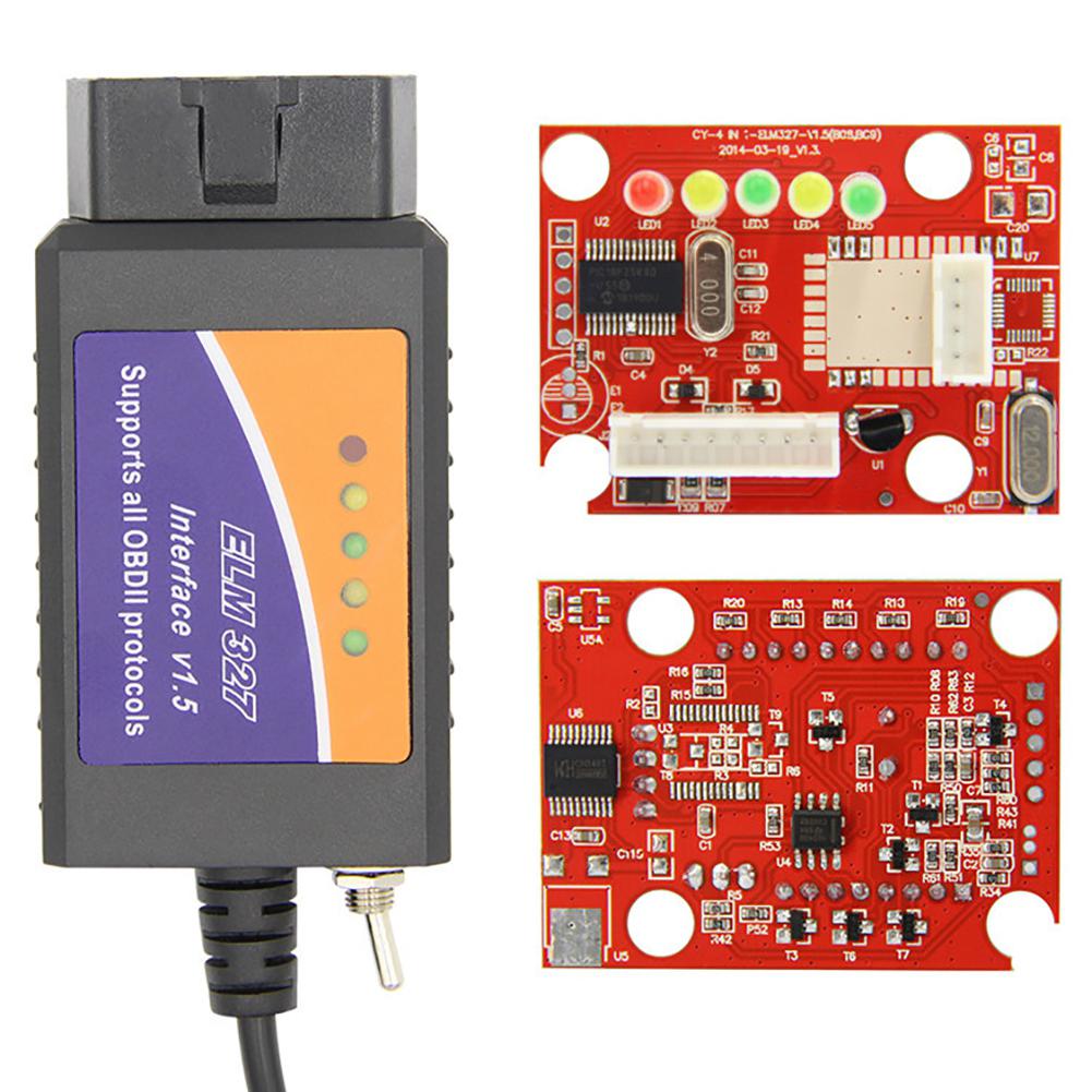 Himiss obd 2 usb enhed elm 327 kompatibel interface med hs-can / ms-can switch til forscan focus mazda ford elmconfig obd 2 scanner