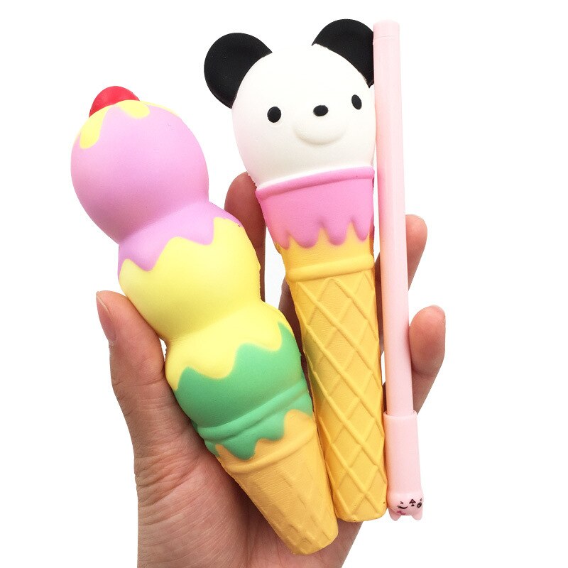 Squishy Unicorn Cat Panda Bun Pen Cap Corn Stationery Pencil Holder Toppers Slow Rising Squeeze Children's Day Toy