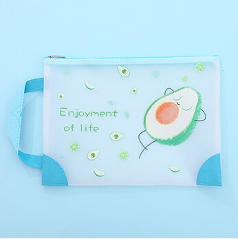 1 Uds. A4 A5 aguacate cremallera TPU impermeable carpeta de archivos de papel libro lápiz estuche de bolígrafo bolsa para documentos para oficina suministros para estudiantes: DaHaoMeiMeiDa