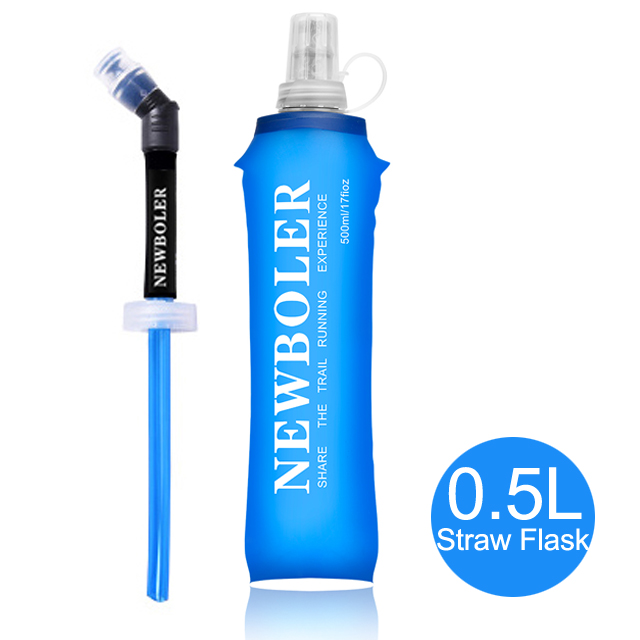 Camping Water Reservoir Water Bladder Hydration Pack Storage Bag BPA Free - 0.25L 0.5L 2L Running Hydration Vest Backpack: 500ML Straw