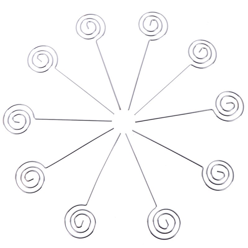 10x Metalen Bedrade Business Kaarthouder Memo Foto Foto Papier Opmerking Clip Beugel Diy Craft Home Kantoorbenodigdheden